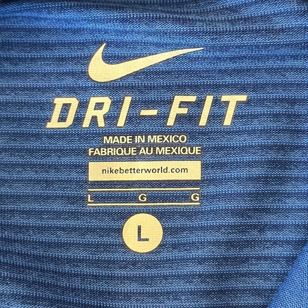 Nike Men's Dri-Fit Touch Hooded Long Sleeve Royal Blue Shirt Size L